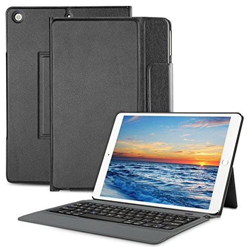 Housse iPad 2017 / 2018 / Pro / Air - OMOTON - 9,7 pouces - Smart Cover -  Clavier Bluetooth - noir - Bon Plan Mobile